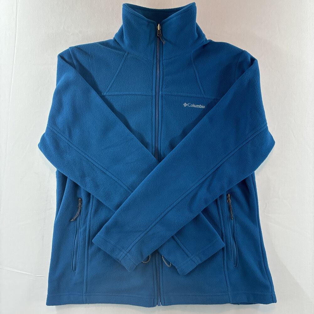 Columbia Men's Blue Full Zip Fleece Jacket‎ Interchange Logo Size Large